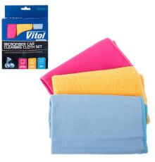 Салфетка из микрофибры набор 3шт разные 30x30см Витол