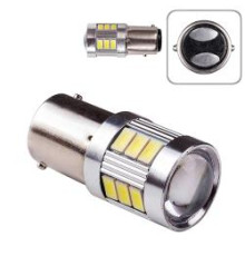 Лампа двухконтактная P21/5W 12V BAY15d LED 18 линза PULSO